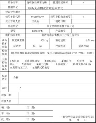 电梯年度自检报告(样本)